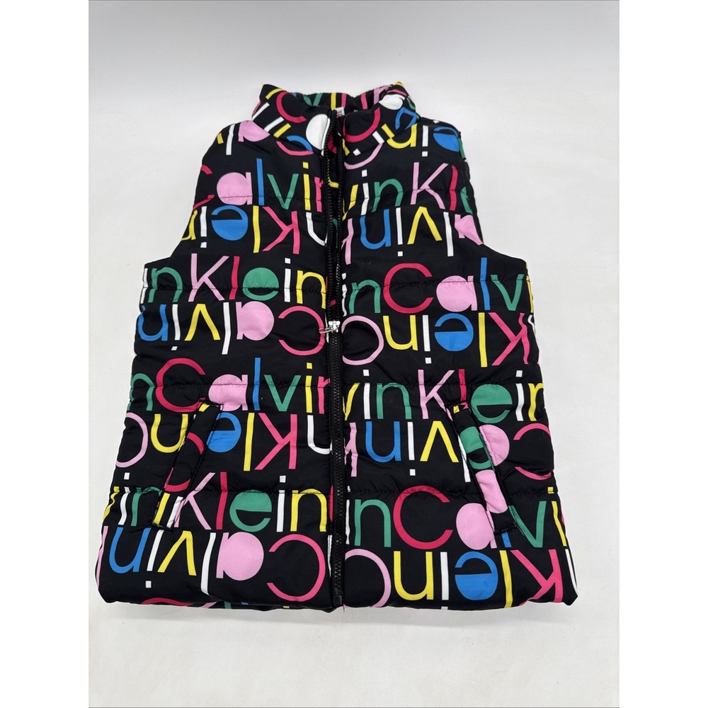Calvin Klein youth Girls Puffer Jacket Vest size 5 Quilted Full Zip